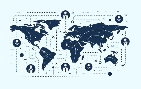 illustration pf a world map portraying hiring automation from a global standpoint 