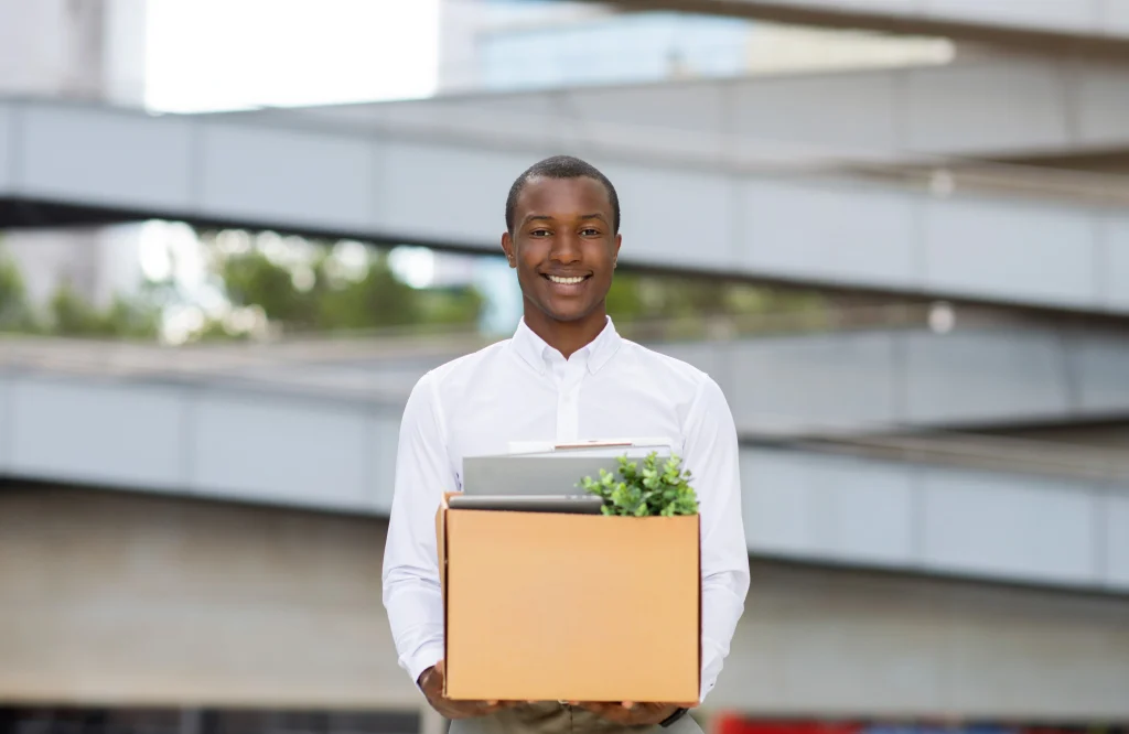 Young professional embracing job hopping with a fresh start at a new company.