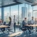 A diverse group of professional recruiters and tech talent collaborating in a modern, vibrant Latin American city office with natural light, showcasing dynamic teamwork and innovation in a sleek, cinematic style.